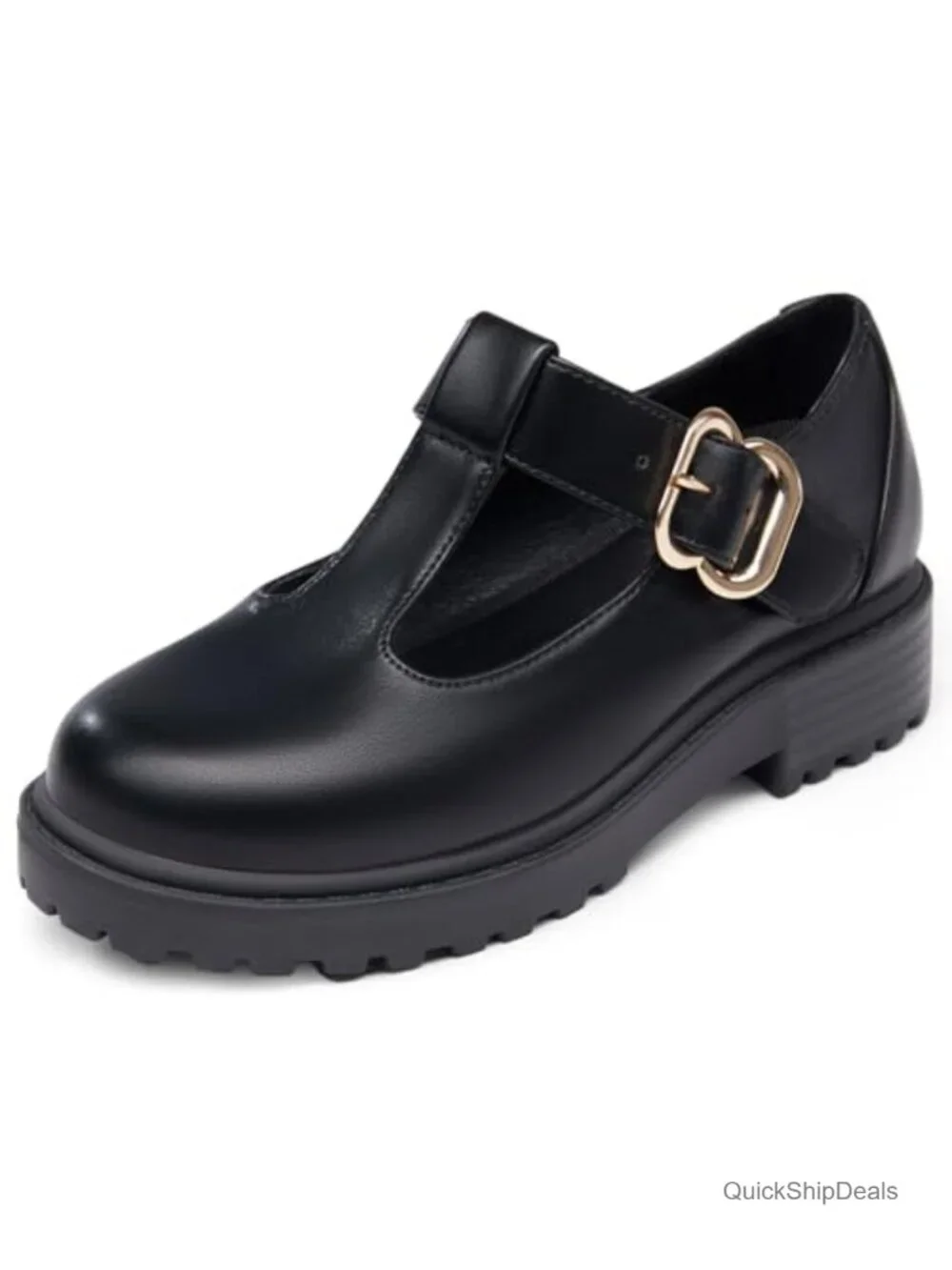 Toddler Girls T-Strap Mary Jane Flats Platform School Uniform Shoes Cushioned